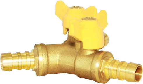 Joywayus 3/8" ID Hose Barb, Y Shaped Type 3 Way Brass Shut Off Ball Valve Fitting, Large Flow