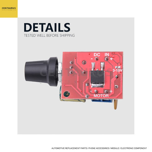 CENTAURUS 3Pcs DC Motor Speed Controller Module, 3V-35V PWM Speed Control Switch, Mini 5A Max 90W LED Dimmer