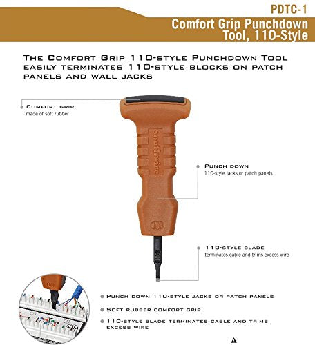 Southwire PDTC-1 Comfort Grip Punch Down Impact Tool, 110-style