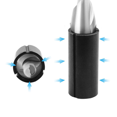 Unlorspy 2PCS 12.7mm (1/2") 10mm (25/64") Router Conversion Chuck Adapter to Black Carbon Steel Router Collet Converter