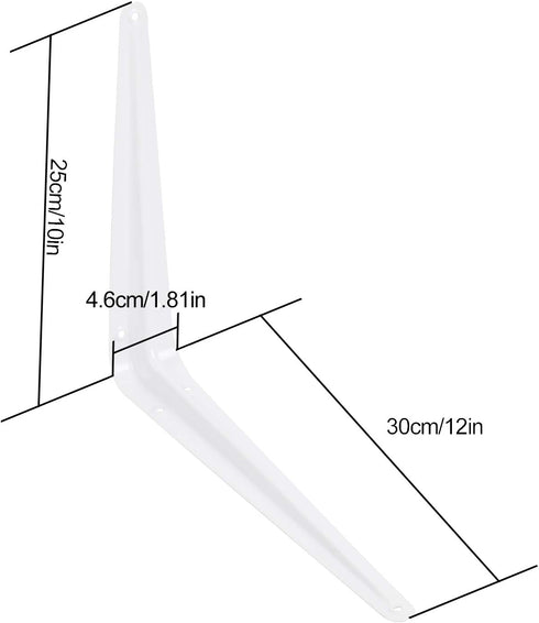 24 Packs 10 12 Inch KINJOEK x Shelf Brackets, Heavy Duty Metal Wall Corner Angle Shelving White Shelf Brackets