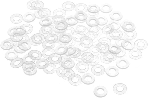uxcell Nylon Flat Washers M4, 8.5mm OD, 4mm ID, 1mm Thickness, Sealing Gasket for Faucet Pipe Water Hose, Clear, Pack