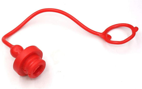 3/8 Hydraulic Coupler Dust Cap, ISO A Pioneer Style Male Female Quick Disconnects Port Plug Covers, Red Cap with