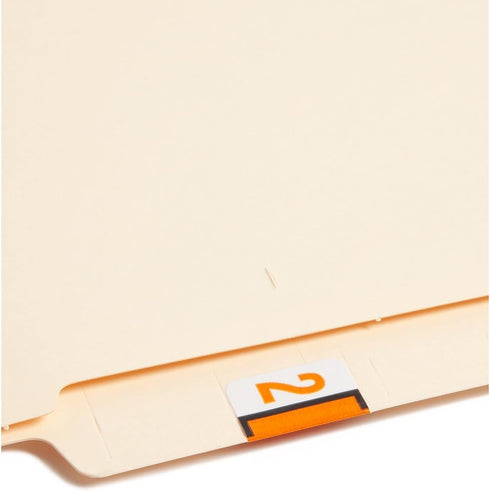 Smead BCCRN Bar-Style Color-Coded Numeric Label, 2, Light Orange, 500 Labels per Roll (67372)