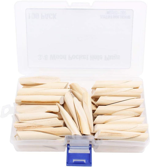 AUTOTOOLHOME 100 Pack Solid Wood Pocket Hole Plugs, Pine for Pocket Hole Jig Woodworking Tool with Storage Case