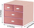 Desk Organizer with 4 Drawers, Plastic Storage Box for Office, School, Home, Dressing Table, and Desktop (Pink)