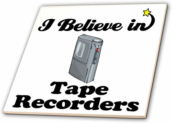 3dRose I Believe in Tape Recorders 6 Inch Ceramic Tile