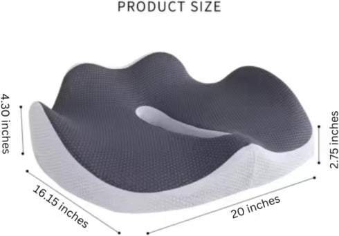 Home & Travel Gear Memory Foam Seat Cushion for Office Chair & Car Ergonomic Support for Comfortable Sitting Non-Slip