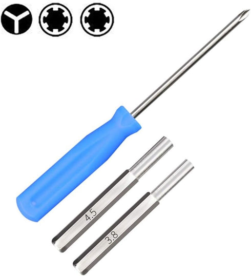 Triwing Screwdriver Set with 5 Pack CR2032 Batteries, 3.8 mm & 4.5 mm Security Screwdriver Game Bit Tool Set for NES,