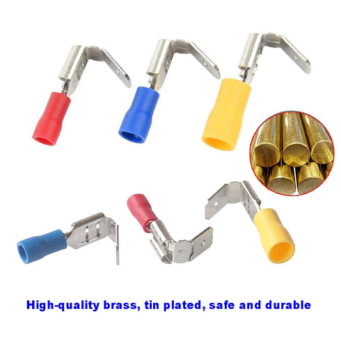 150PCS Piggyback Spade Connectors 22-16 16-14 12-10 AWG Insulated Female and Male Crimp Terminals Assortment