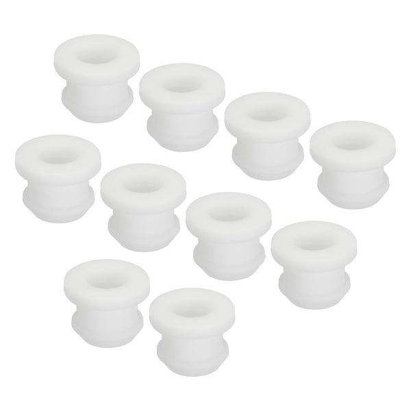 MECCANIXITY 10Pcs Snap Rubber Grommet Plug Mount, Dia 9.5mm ID 6.5mm Seal for Electrical Box Cable Pipe White