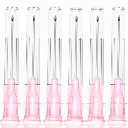 100 Pack 18Ga 1 Inch Stainless Steel Dispensing Lab Tools for Scientific Labs, Individually Wrapped
