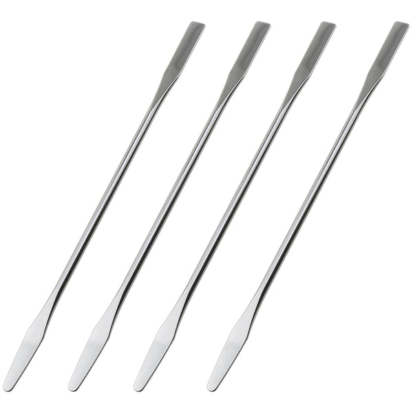 4PCS 150mm/5.9inch Miniature Dual Head Spatula, Semi Miniature Tapered Arrow Flat Head Silver Stainless Steel for