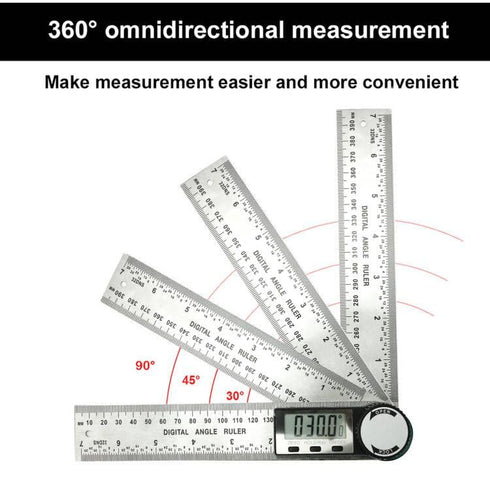 Digital Angle Finder, 2 in 1 Stainless Steel Angle Gauge 7 inch/200mm Tool Kit for Carpenter/Woodworking/DIY