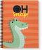 Softcover Oh Snap 8.5" x 11" Punny Spiral Notebook/Journal for Kids, 120 Wide Ruled Pages, Durable Gloss Laminated Cover