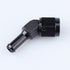 Black Aluminum 45 Degree Female AN6 to 5/16" Swivel Hose Barb Fitting, 6AN to 5/16 inch Barb