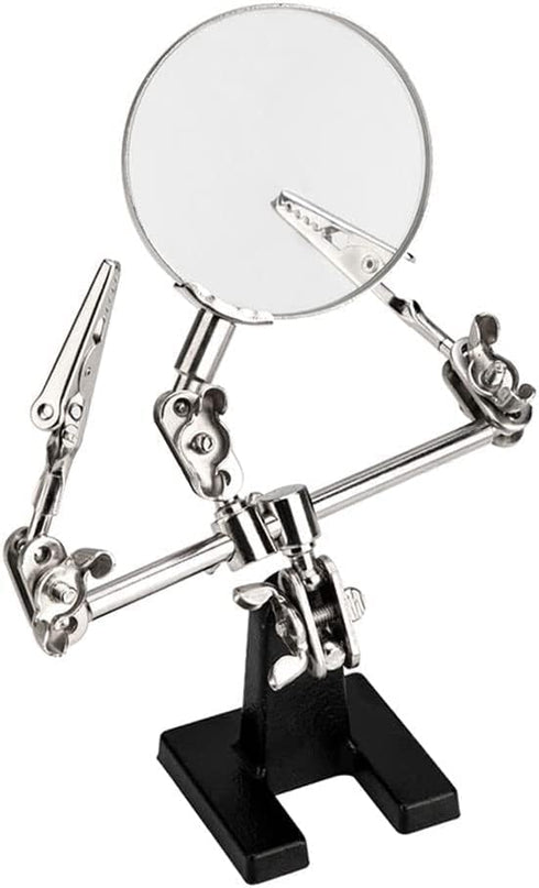 Helping Hand Magnifier Adjustable 5X Magnifying Glass,with Dual Adjustable Alligator Clips, for Soldering, Inspecting Micro Objects, DIY (5X Helping Hands) by WWZMDiB