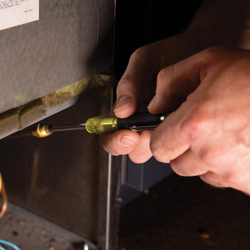 Klein Tools 32613 Multi-Bit Screwdriver: Precision HVAC 3-in-1 Pocket Screwdriver with Phillips, Slotted, and Schrader