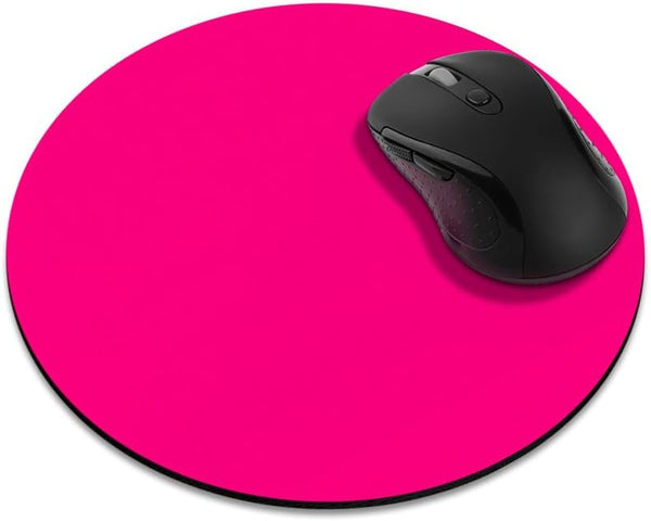 FINCIBO Non-Slip Round Mousepad, Solid Hot Pink Mouse Pad for Home, Office, Gaming Desk