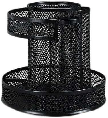 Generic 7 360 BLACK Rotating Spiral Metal Mesh Compartment Degrees Desk Organizer Pencil Holder