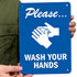 SmartSign - S-4868-PL-10 "Please Wash Your Hands" Sign, 7" x 10" Plastic