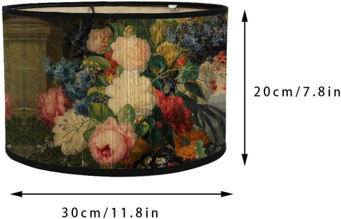 RCFINE E27 Lampshade Vintage Bamboo Lampshade Flower Pattern Lantern Shade Cover Light Accessory for Pendant Table Lamp