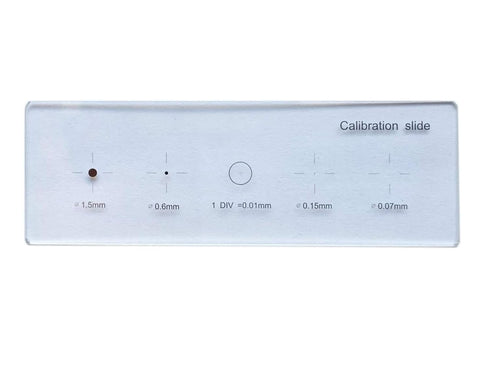 High Precision Ocular Micrometer, Microscope Stage Micrometer Calibration Slide with 5-Scales and 0.01mm