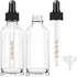 2 oz Clear Glass Dropper Bottle 2 Pack, Leakproof Tincture Bottles with Measured Dropper, Labels & Funnel