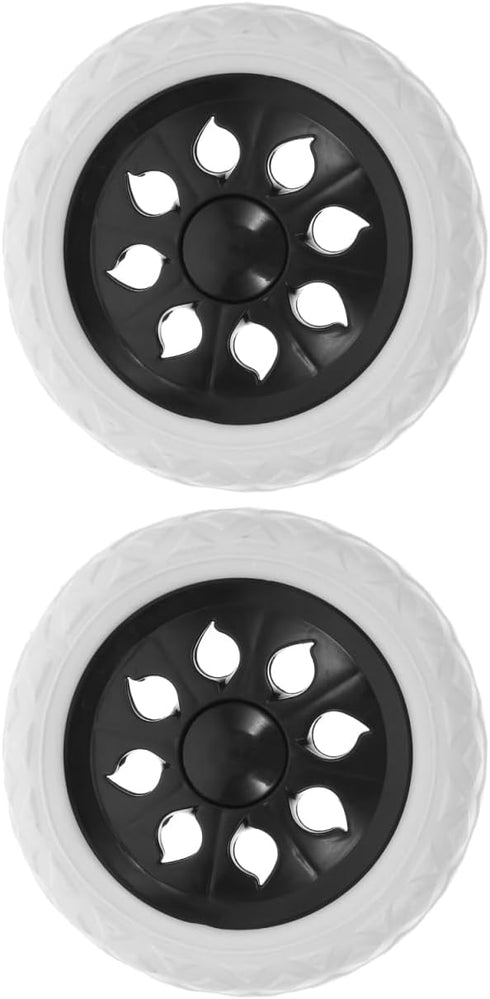 Replacement Shopping Cart Wheels 2-Pack Heavy Duty Plastic Pu Rolling Wheels for