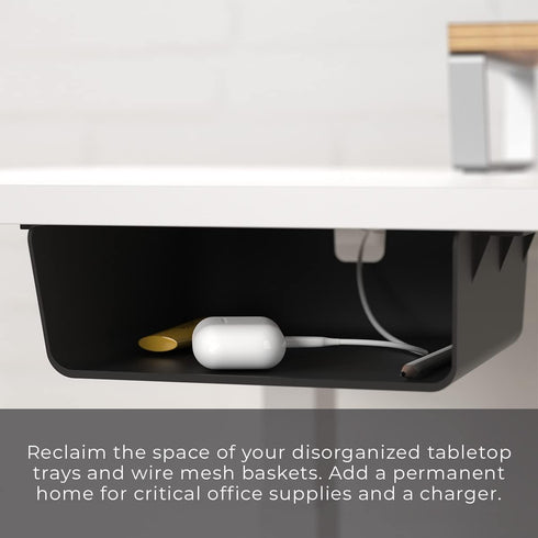 HumanCentric Under Desk Storage Shelf, Drawer Organizer for Office Tables, Mount Under Desk Shelf, 2-Pack