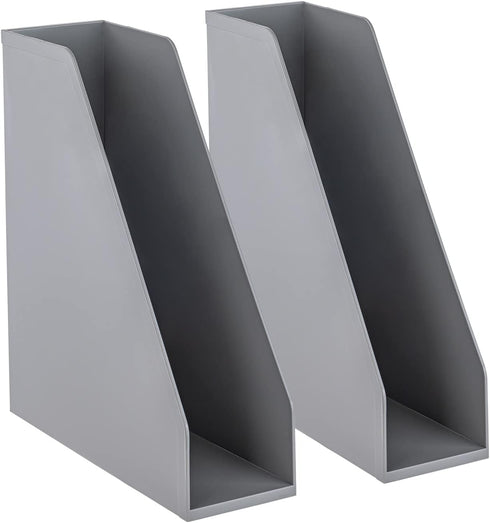 carrotez Open Front Magazine File Holder, Plastic Vertical File Organizers for Desk, Office Organization Essentials,