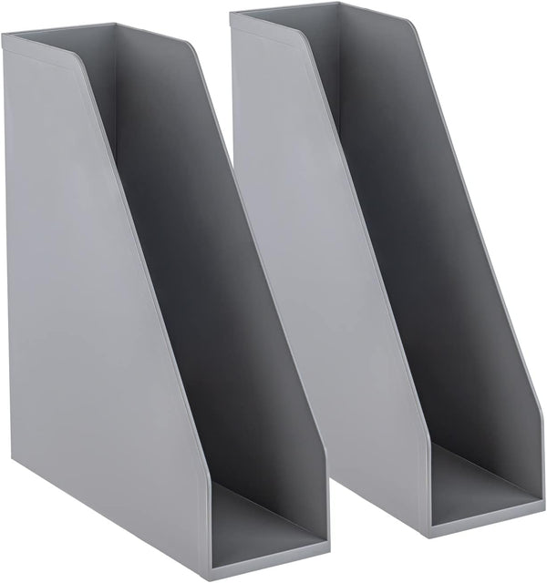 carrotez Open Front Magazine File Holder, Plastic Vertical File Organizers for Desk, Office Organization Essentials,