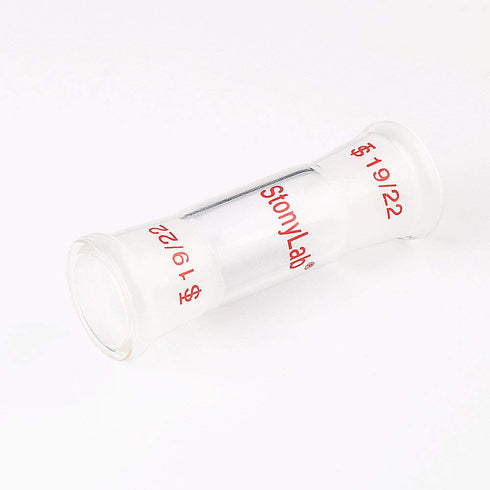stonylab Glass Connecting Adapter, Borosilicate Glass 30mm for Two 19/22 Ground Taper Joints, Lab Supply