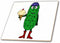 3dRose Funny Cute Pickle Eating Ice Cream Cone 12 Inch Ceramic Tile