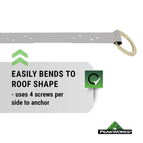 Peakworks Temporary Roof Anchor Bracket - Stainless Steel Safety Anchor for Roofing Work