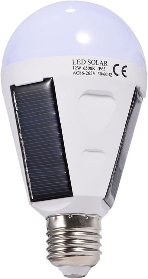 Solar Light Bulbs, Emergency Solar Rechargeable, Outdoor Waterproof Camping Lamps, Portable LED for Tent, 12W