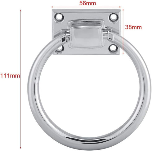 Gsycle (111x56x38mm) Stainless Steel Drop Pull Handle, Shiny Silver Chair Back Ring Pull with Screws for Cabinet, Door
