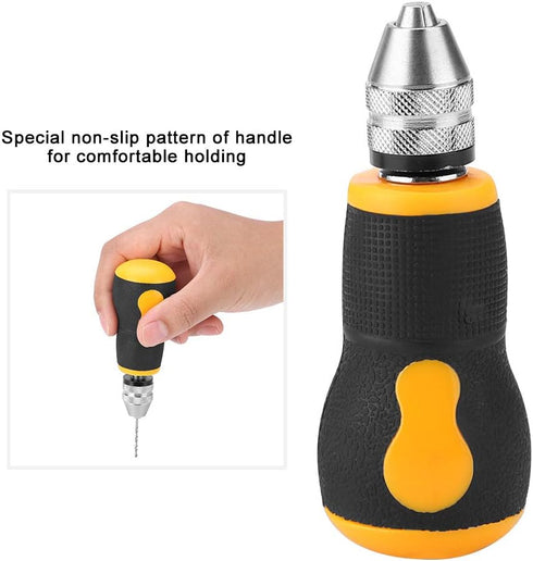 Micro Mini Hand Drill Tool Set with 10 Drill Bits, 0.8-3.0mm Precision Pin Vise for Woodworking Jewelry