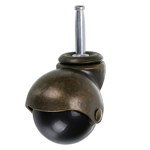 Skelang 2 Inch Pack 4 Ball Caster Stem Caster Wheel with Sockets, Vintage Antique Swivel Caster for Furniture, Ottoman
