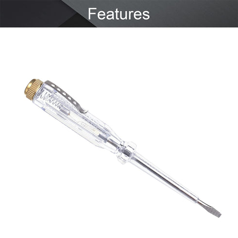 Fielect Tester Screwdriver, Voltage Tester Light Circuit Tester Electric Test Pen AC100-500V (Clear 1pcs)