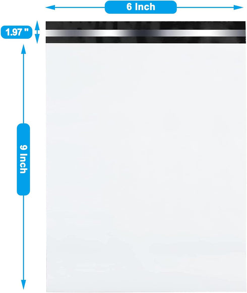 Poly Mailers 6x9 Inch, 1000 Pack, Large Waterproof Self Sealing Envelopes for Small Business Shipping Supplies