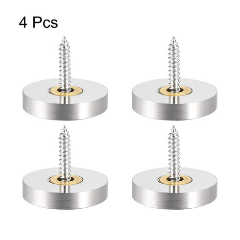 uxcell Mirror Screws Decorative Caps Cover Nails Brushed Stainless Steel 25mm (4pcs)