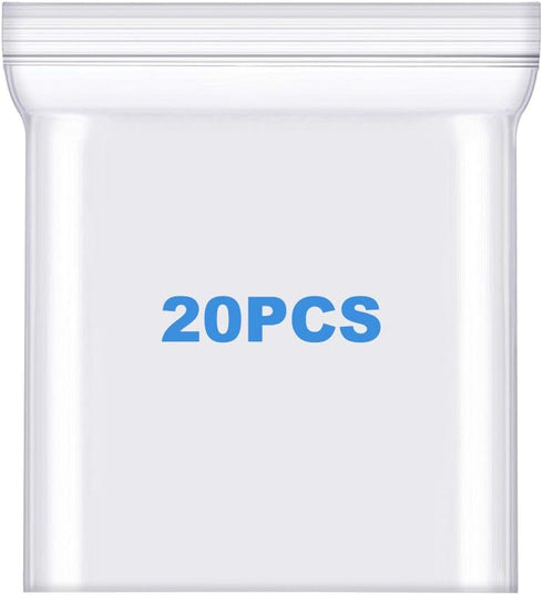 20 Pack 7" x 9" Thick 4 Mil Clear Reclosable Zip Poly Bags, Heavy-Duty Zip Seal Lock