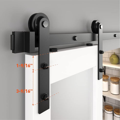 ZEKOO Sliding Barn Door Hanger, Roller, Stopper, Floor Guide, Anti-Jumper Accessories for Third, Fourth Door