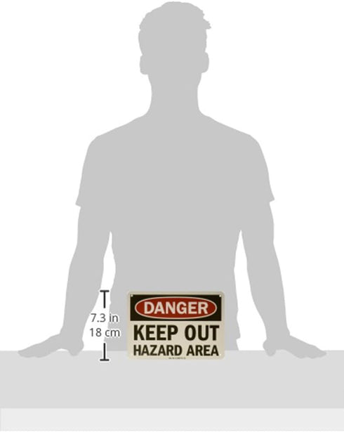 SmartSign U9-1822-NP_7x10 "Danger - Keep Out, Hazard Area" Sign | 7" x 10" Plastic Black/Red on White