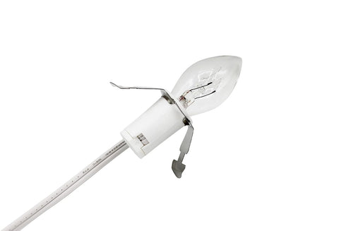 Replacement Clip in Lamp Cord for Christmas Village House, Includes Clear Light Bulb, Single Light