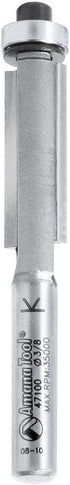 Amana Tool 47100 Carbide Tipped Flush Trim, 3/8 Dia x 1" 4 Shank