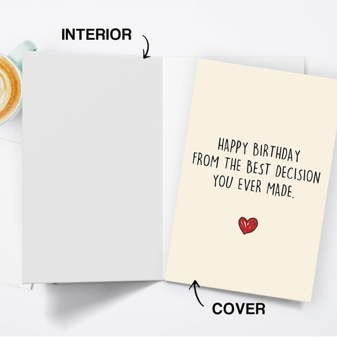 Hongshan Funny Birthday Card for Husband Wife, Humor Birthday Card Gift for Boyfriend Girlfriend, Sweet Wedding