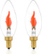 Type B/B11 E12 LED Flame Effect Bulb, Red Light 1800K 2 Modes,