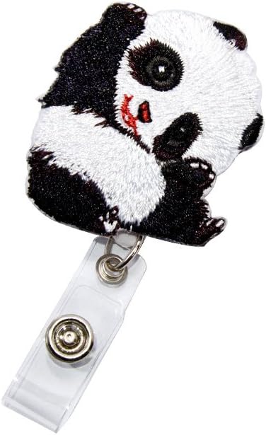 Panda Retractable ID Badge Reel with Alligator Clip - 24 inch Retractable Cord